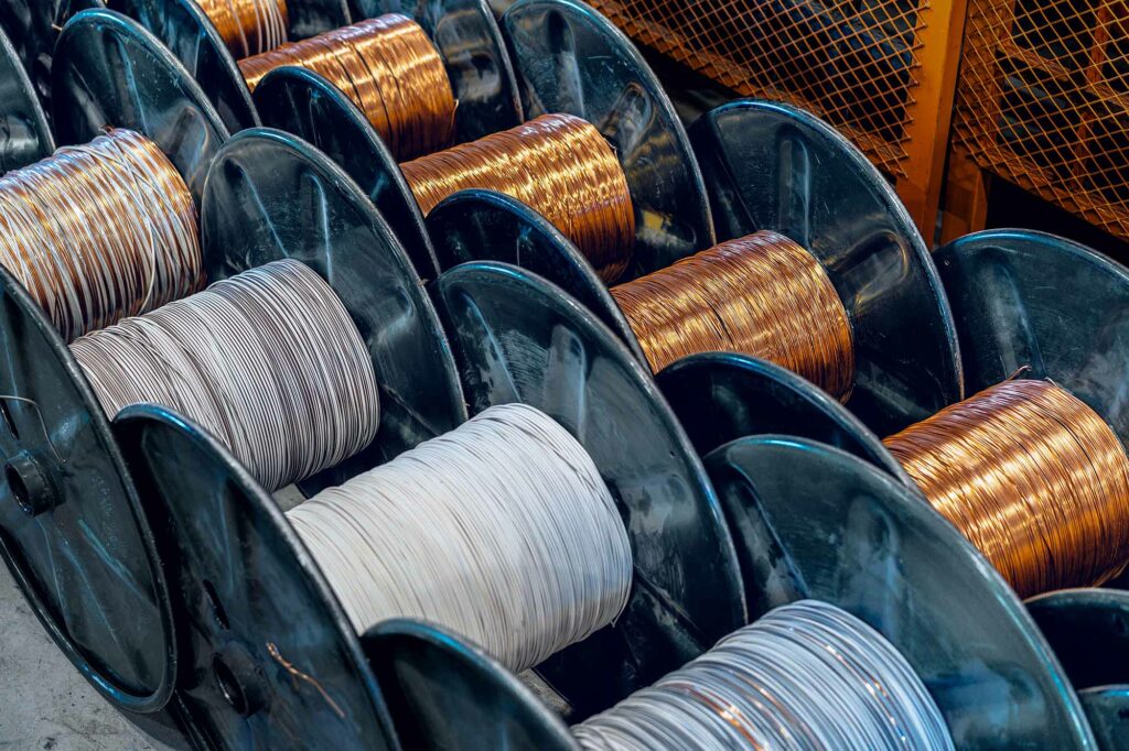 Houston network cabling - spools of copper wires